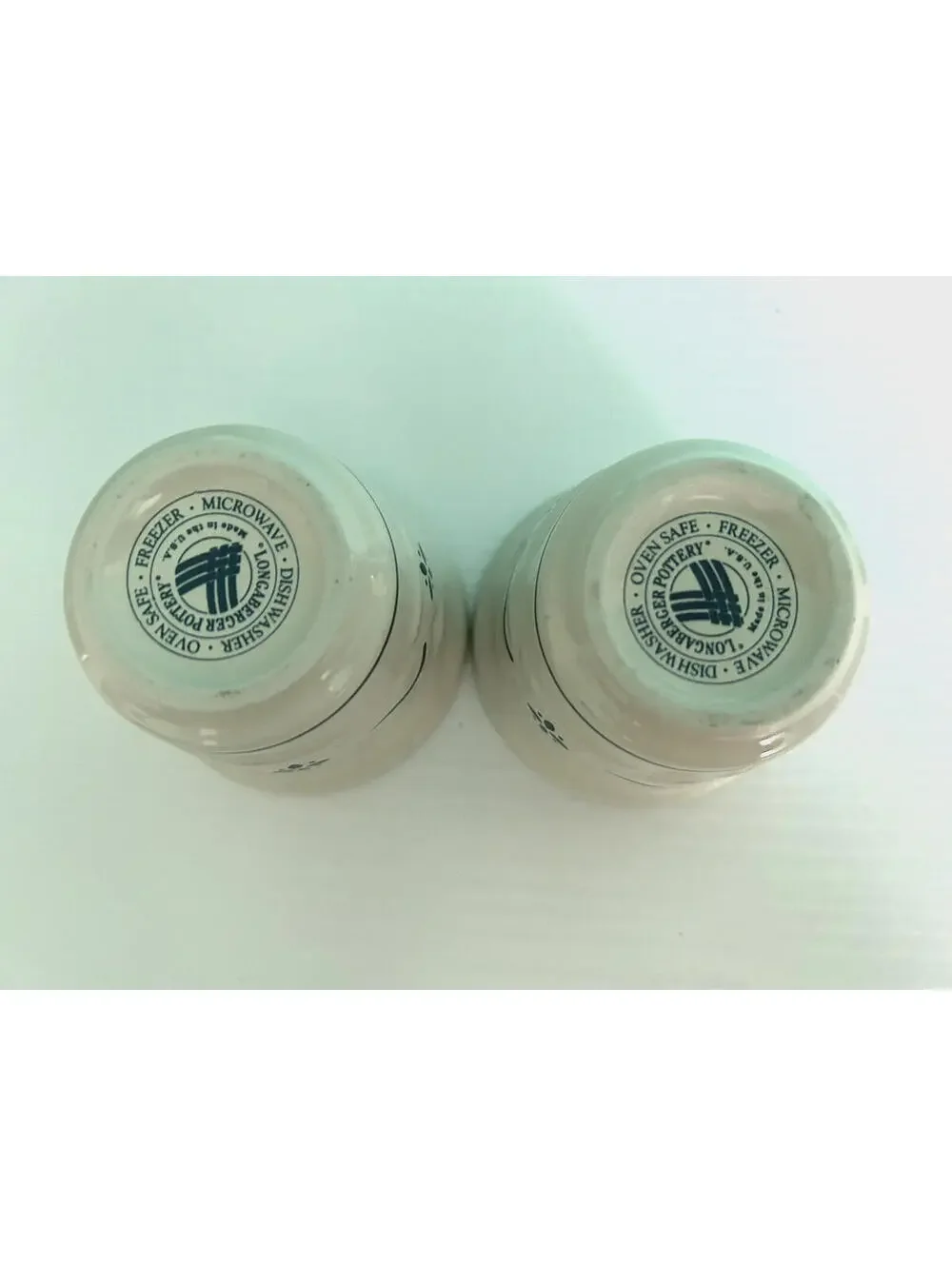 Longaberger Pottery Woven Traditions Votive Candle Holders Blue Set of 2